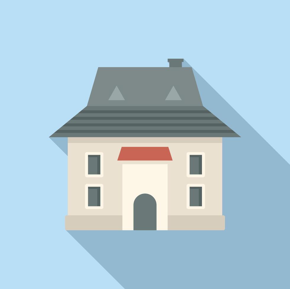 Private residential house with grey roof and red canopy is standing vector