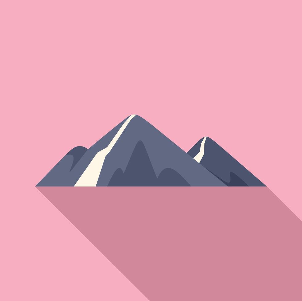 Mountain peaks reaching for the sky with long shadow vector
