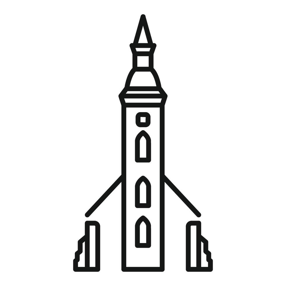 Old european city hall building with spire and two towers vector