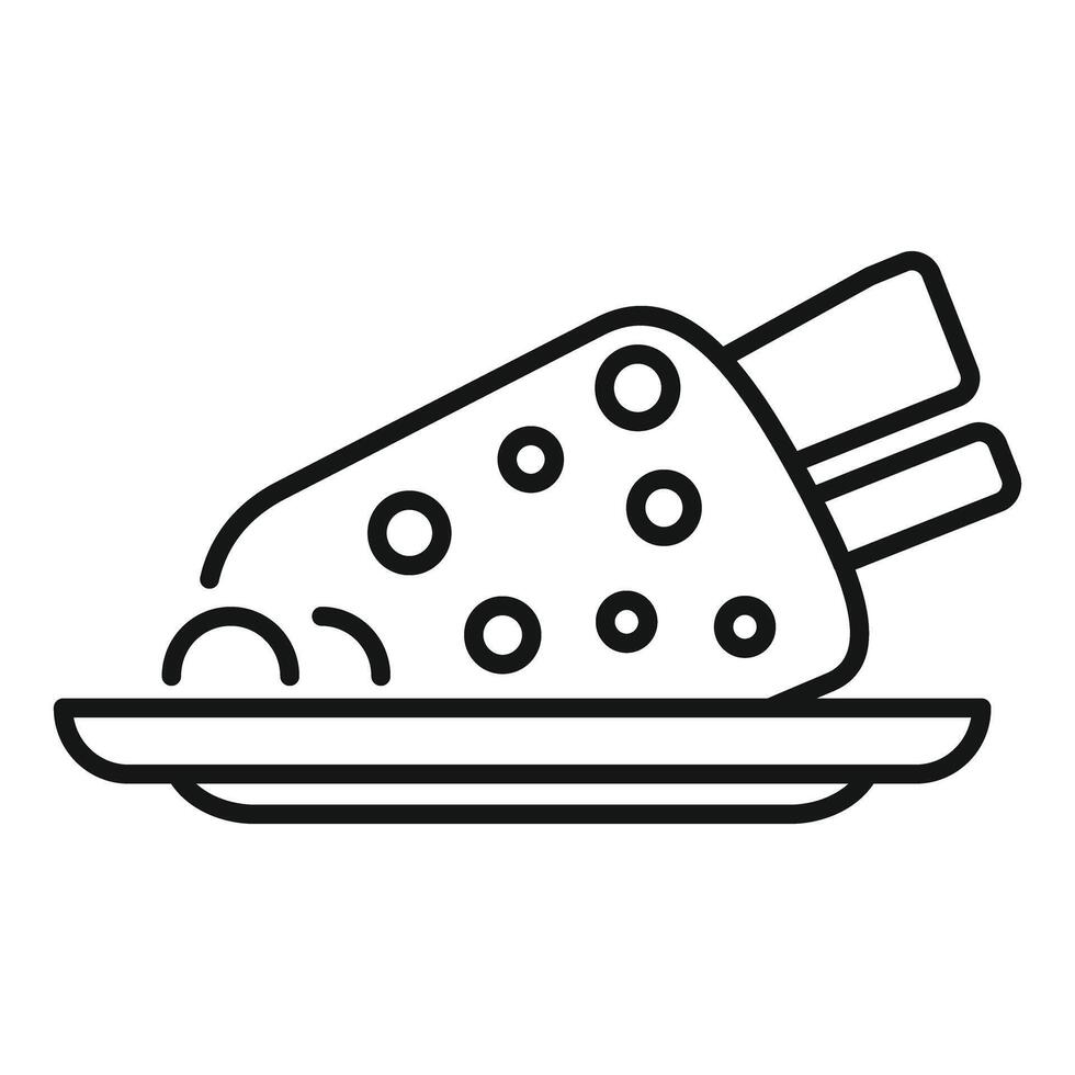 Delicious cake slice is sitting on plate being served vector