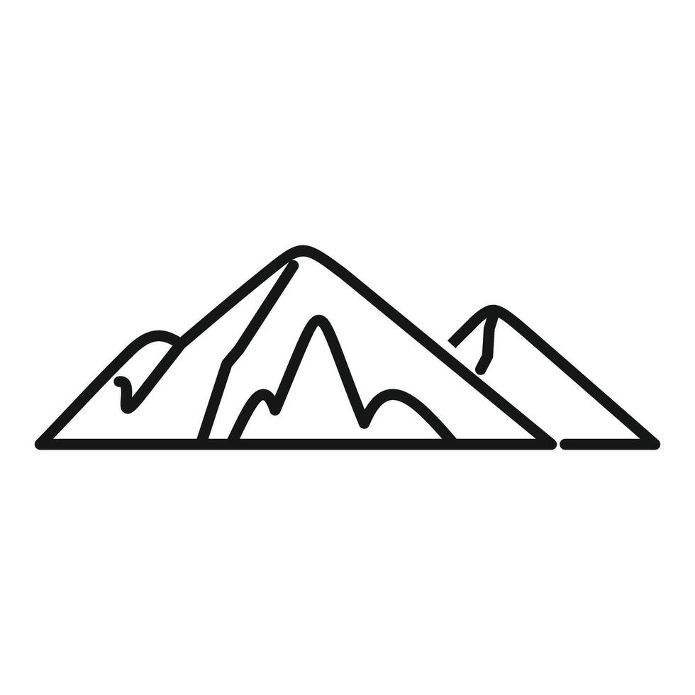 Line drawing representing mountain peaks reaching for the sky vector