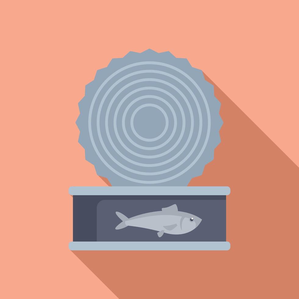 Open tin can with sardine floating inside preserving food vector