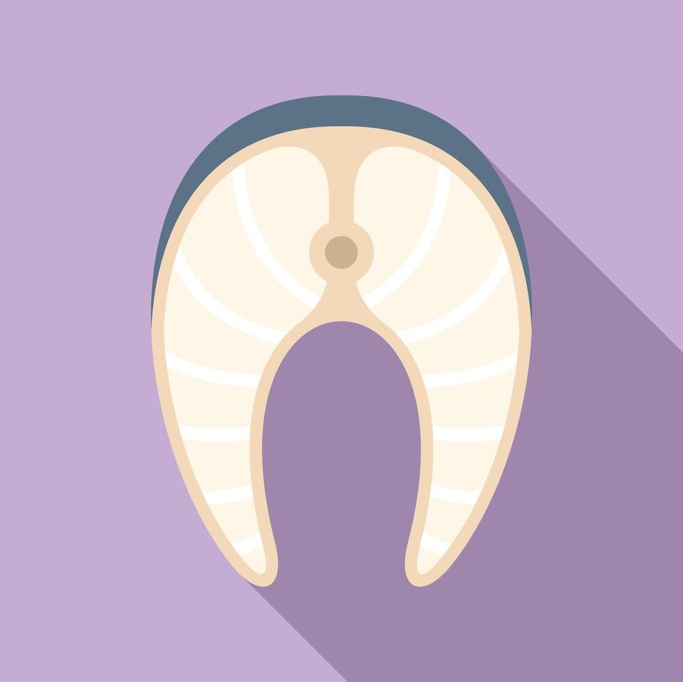 Salmon steak icon. Flat illustration of salmon steak icon for web design vector