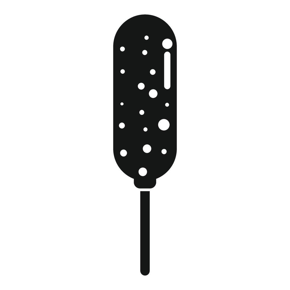 Simple corn dog with mustard and ketchup icon representing street food vector