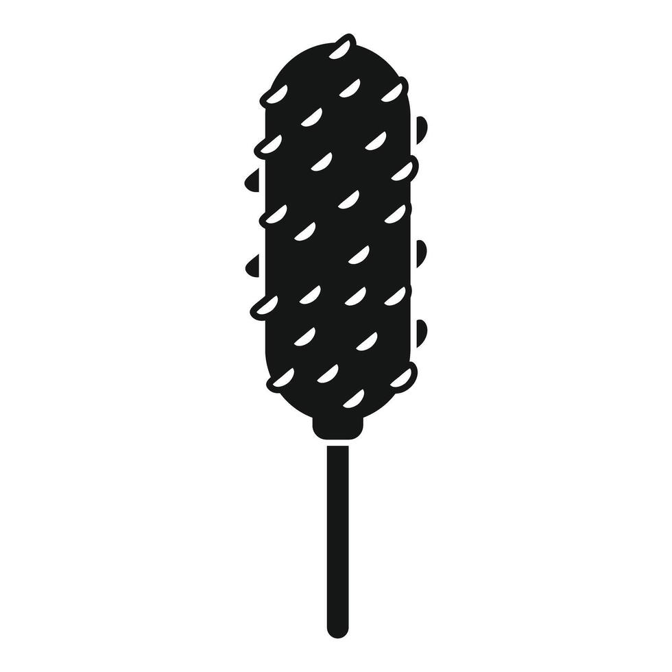 Corn dog with mustard icon, simple style vector