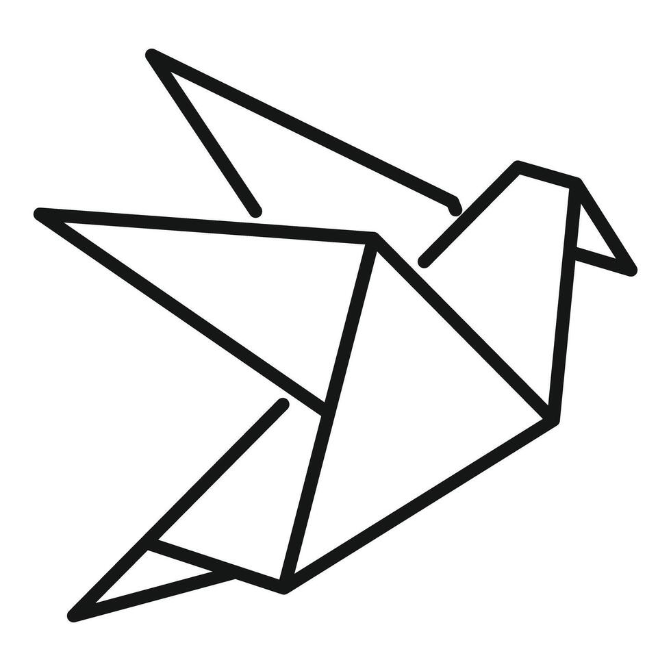 Origami dove flying with folded paper wings vector
