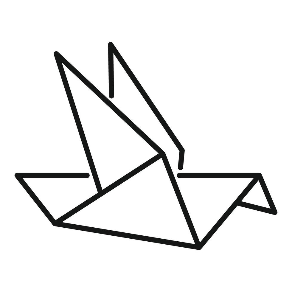 Origami bird taking flight on white background vector
