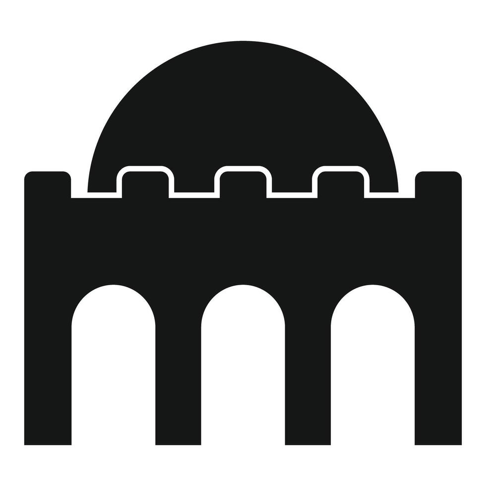 Big bridge with three arches and dome roof icon vector
