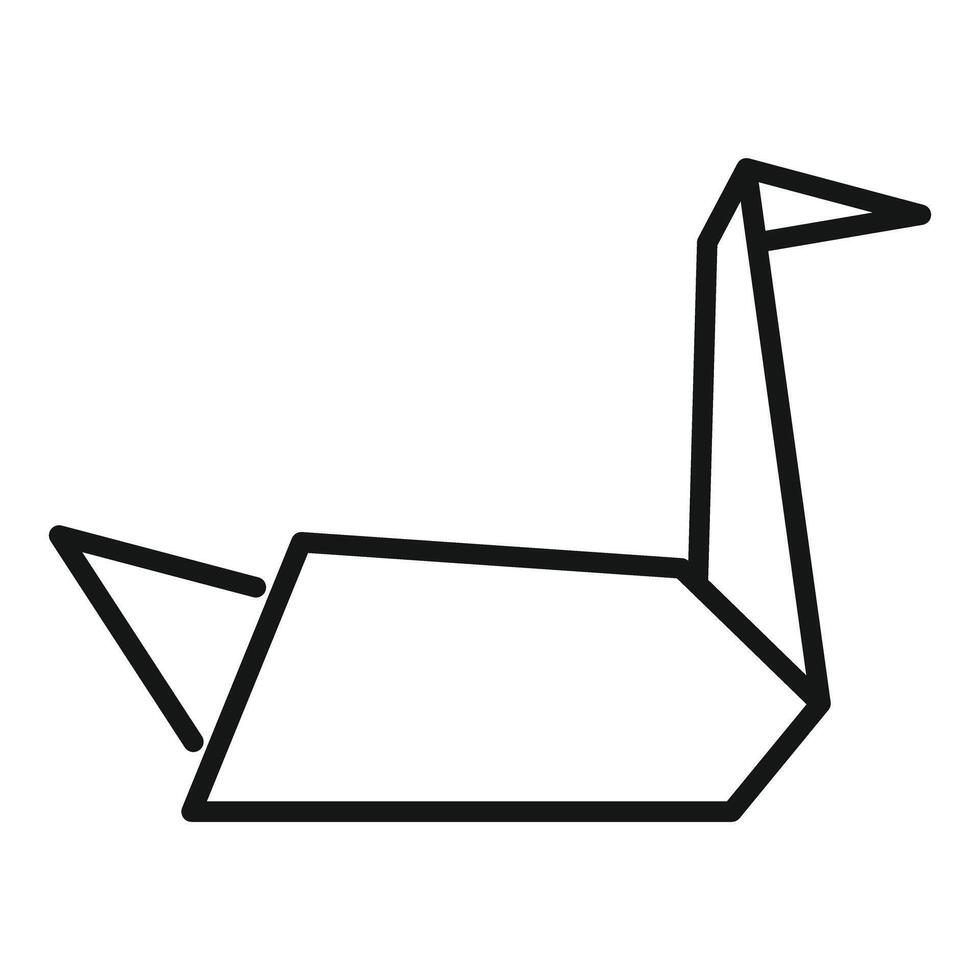 Simple line drawing of an origami swan vector