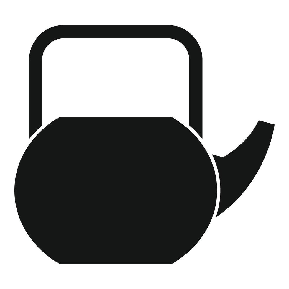 Simple black icon of kettle for boiling water vector