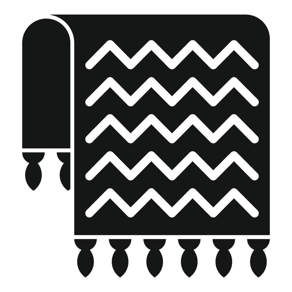 Fabric being woven with traditional loom with zigzag pattern vector