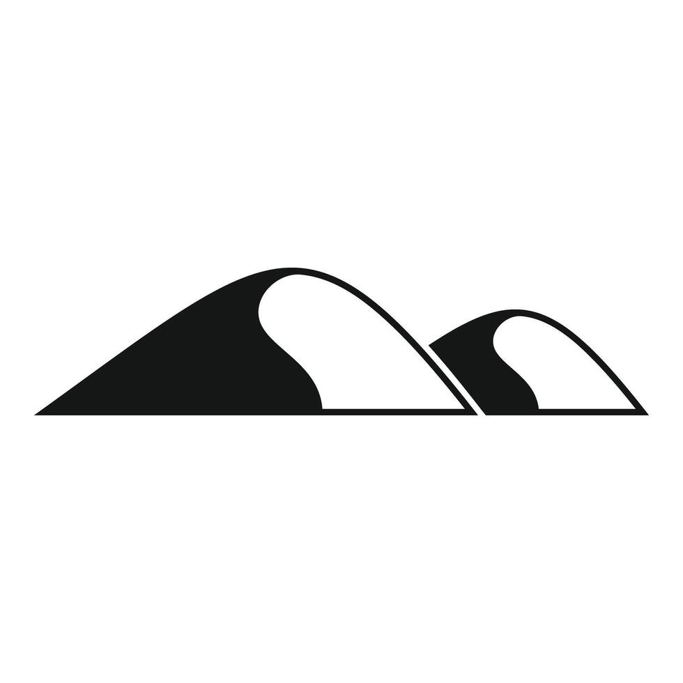 Simple icon of sand dunes forming a desert landscape vector