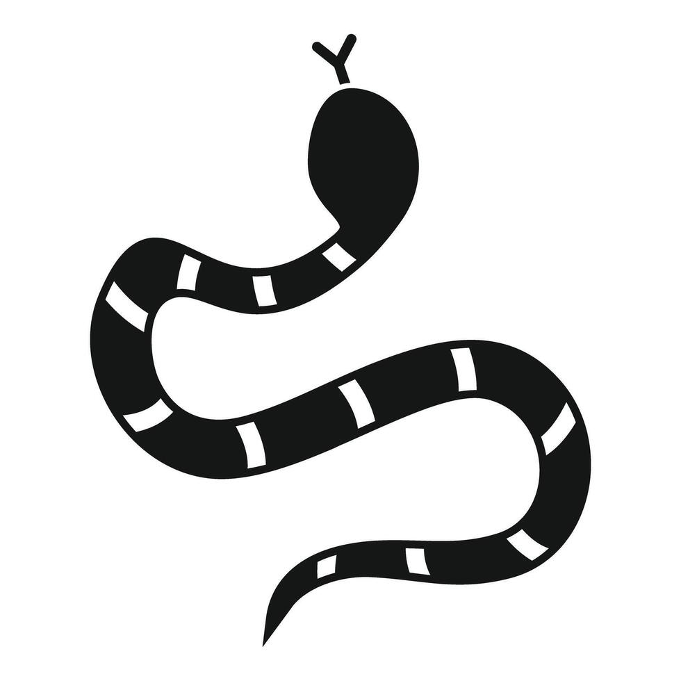 Black and white snake slithering in simple style vector