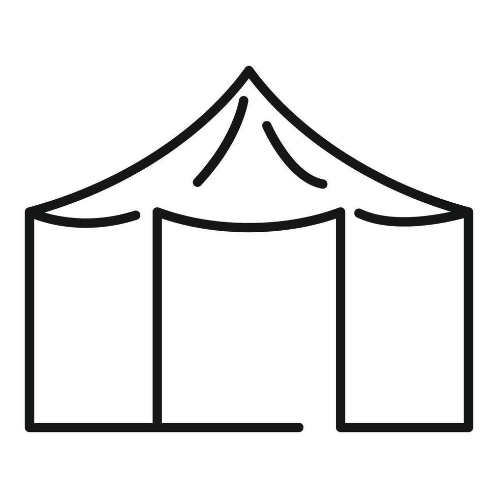 Big camping tent with open entrance for festival or holiday vector