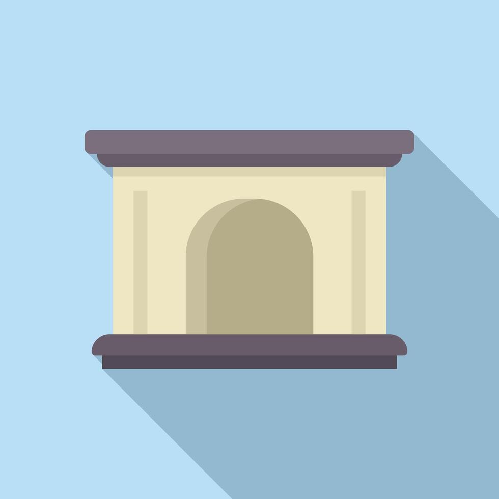 Empty fireplace with arch and shelf creating cozy atmosphere in room vector