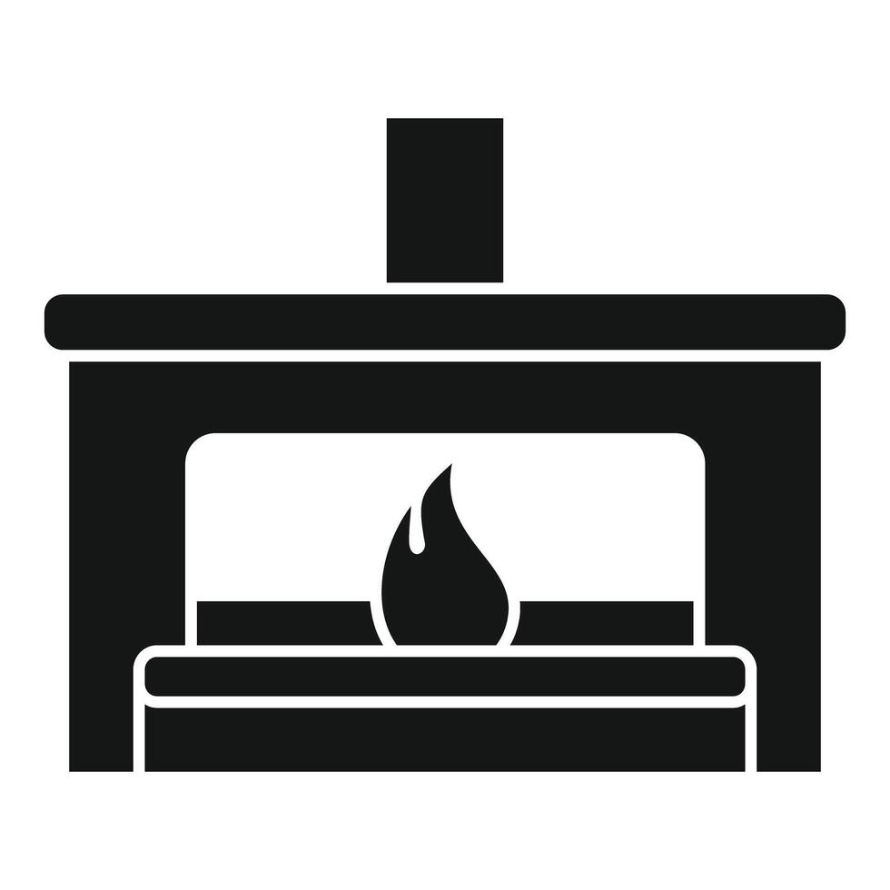 Burning fireplace providing warmth and comfort in home interior vector