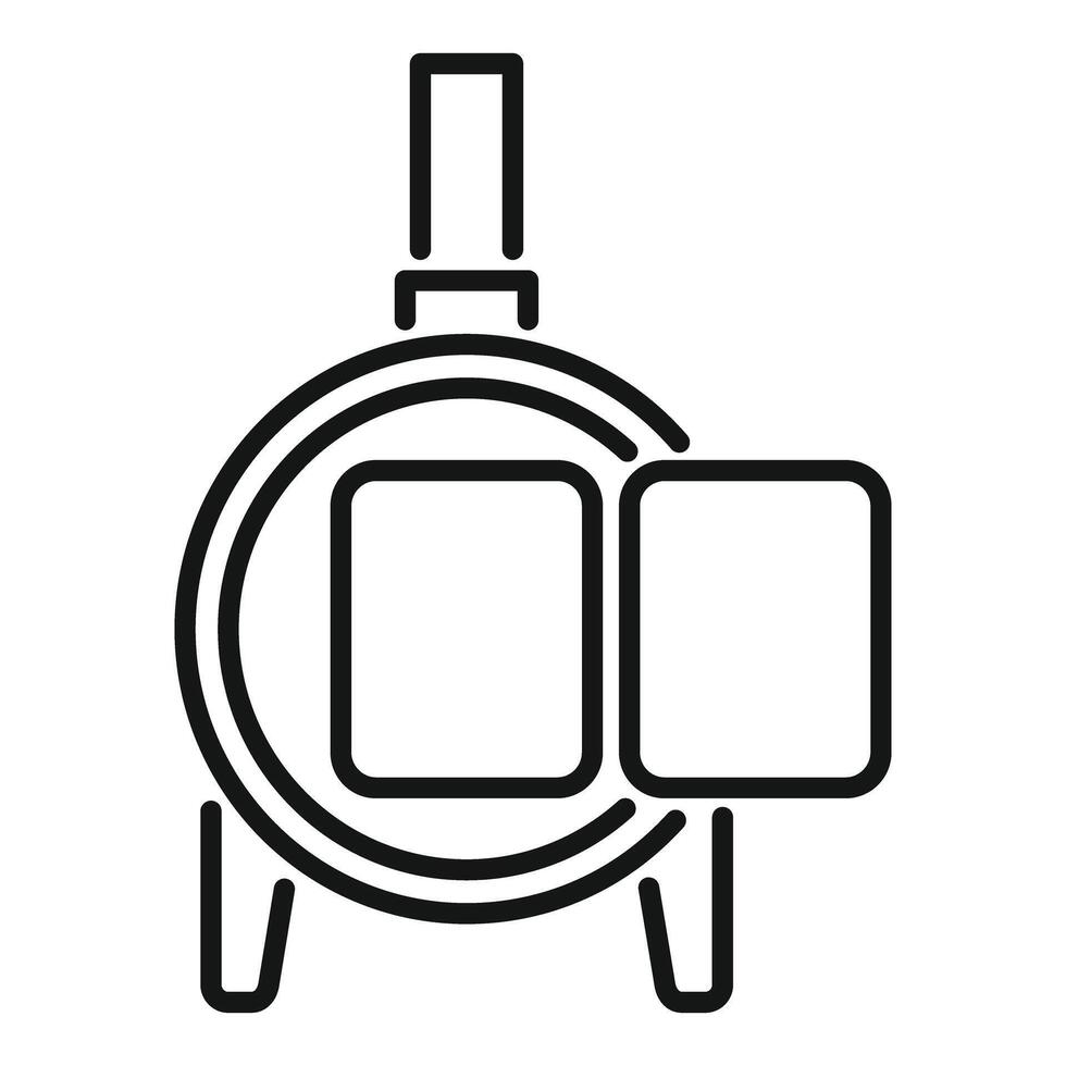 Round stove with open door for cooking and heating vector