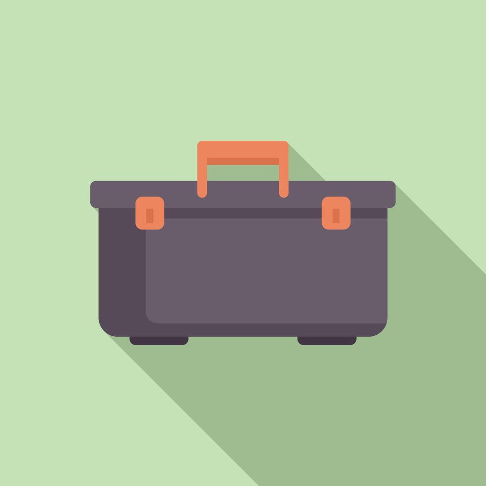 Grey toolbox lying with long shadow vector