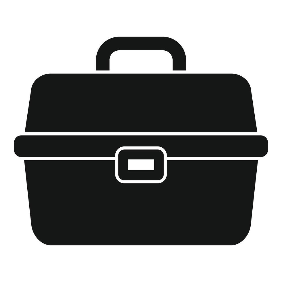 Black plastic toolbox with metal clasp is closed vector