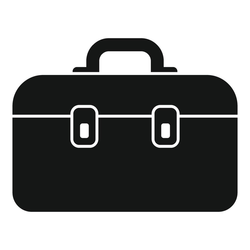 Black toolbox icon, simple style vector