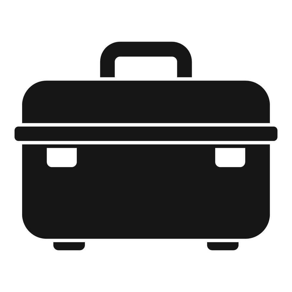 Black toolbox icon, simple style vector