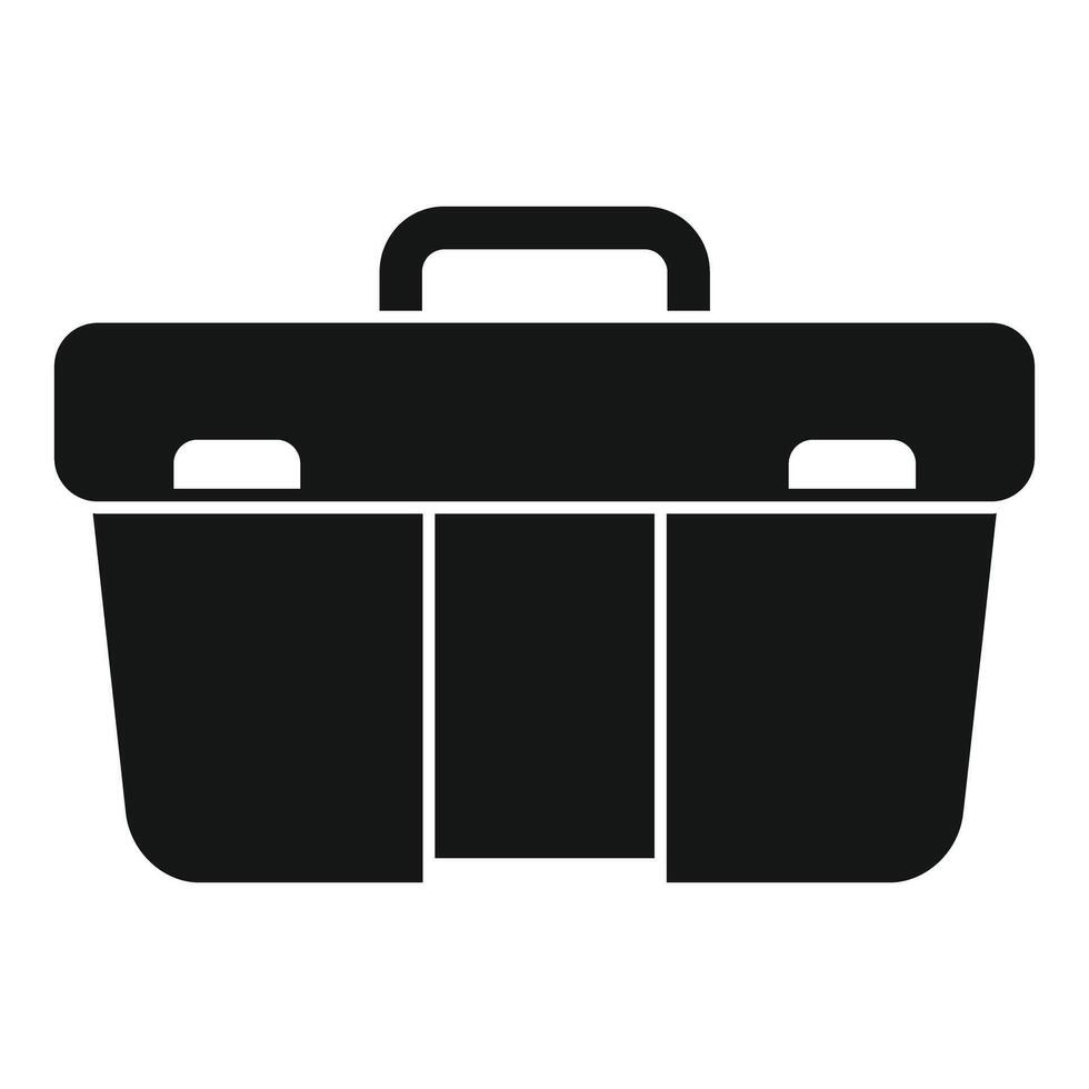 Black plastic tool box with handle for repairing vector