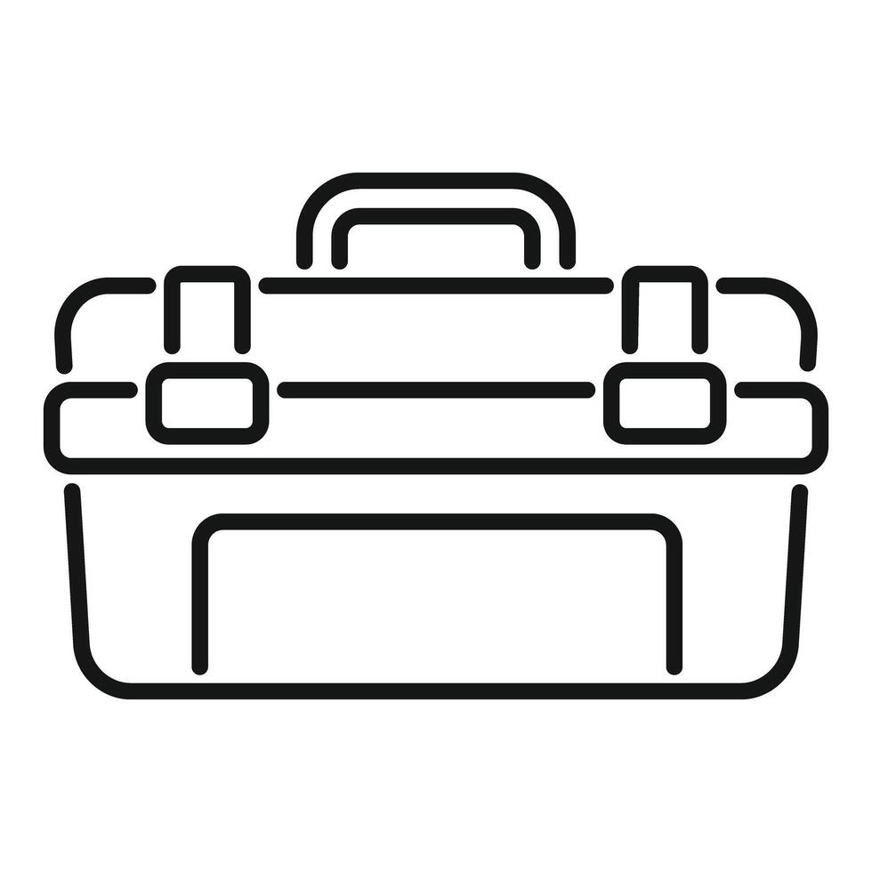 Empty toolbox with metal locks standing on white background vector