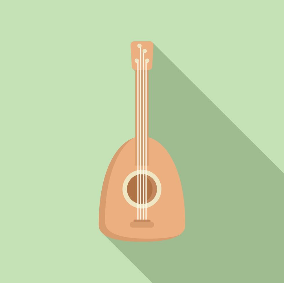 Acoustic guitar with strings on pastel green background vector