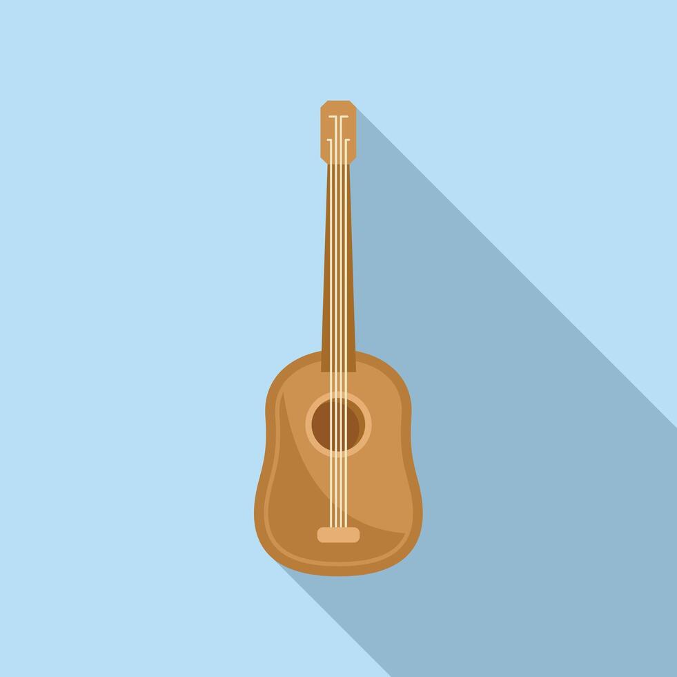 Acoustic guitar string instrument making music icon vector