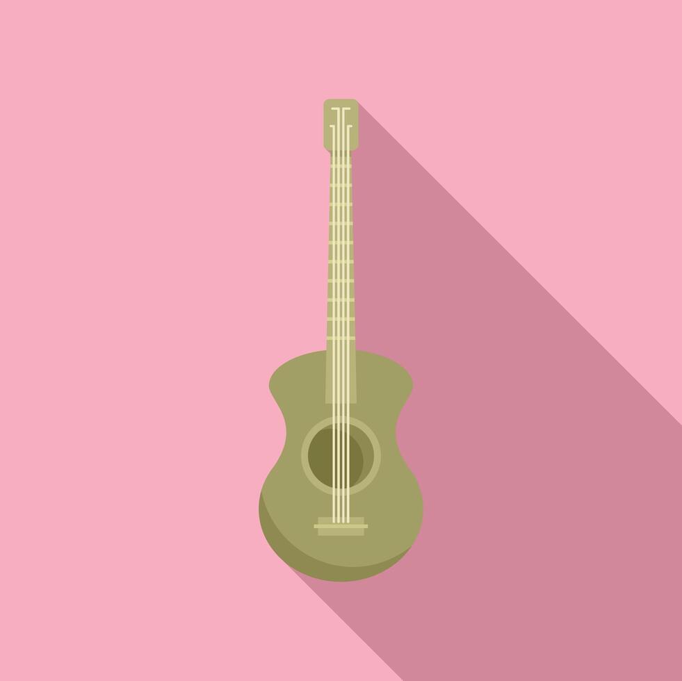 Acoustic guitar string instrument for playing music icon vector