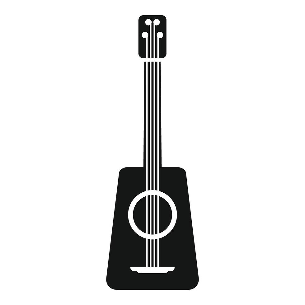Acoustic guitar silhouette showing musical instrument with strings vector
