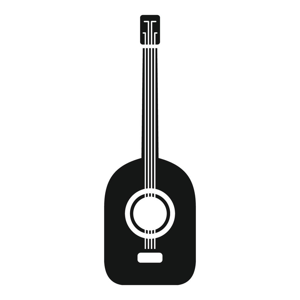 Silhouette of a classical guitar standing up with strings vector