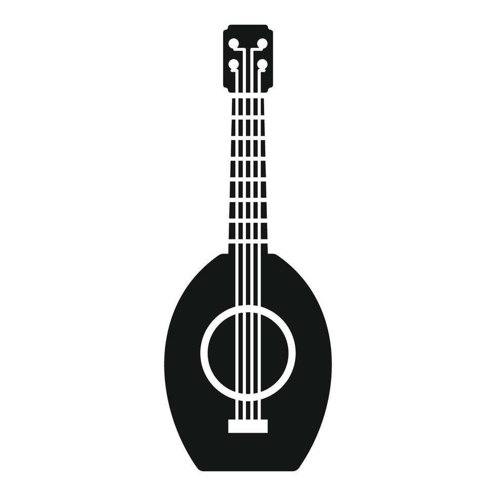 Simple mandolin silhouette icon representing stringed instruments vector