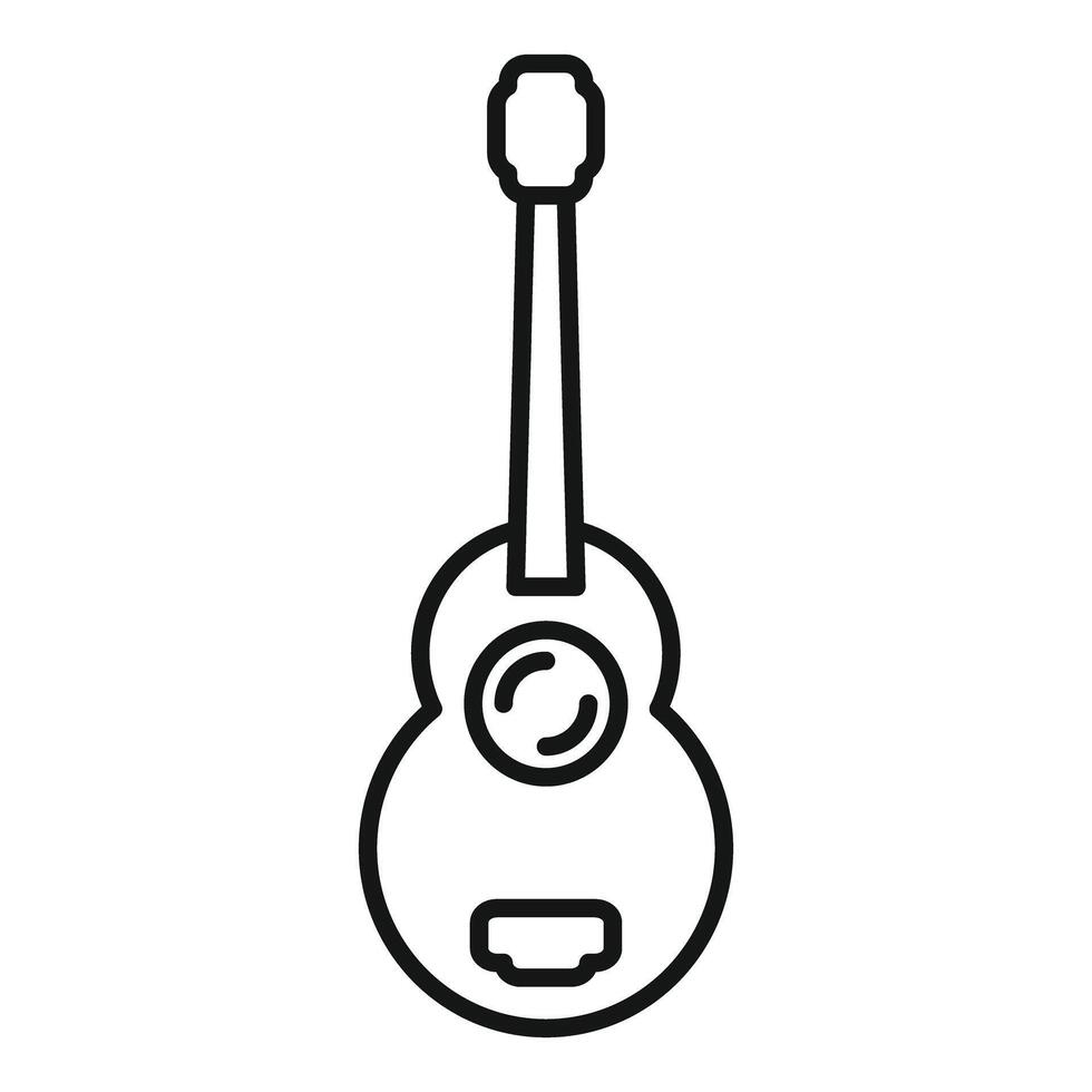 Acoustic guitar with strings and soundhole for playing music vector