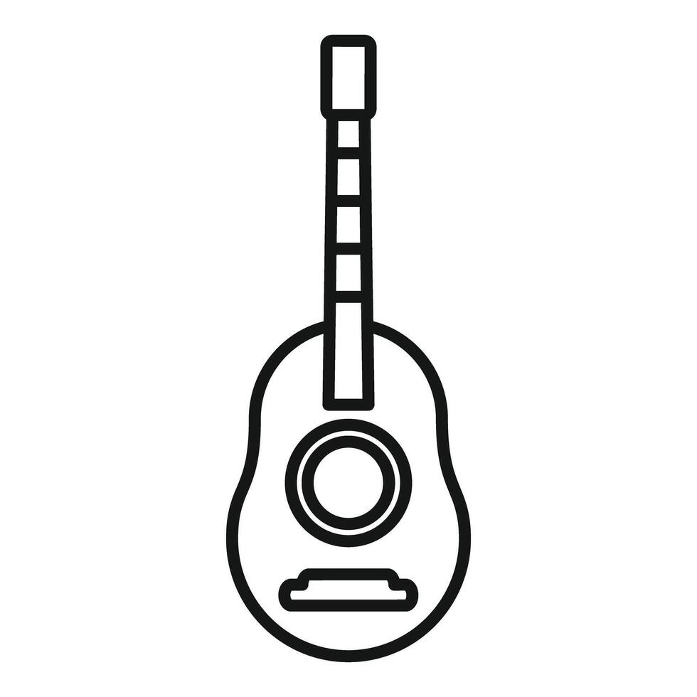 Acoustic guitar with strings and soundhole for music playing vector