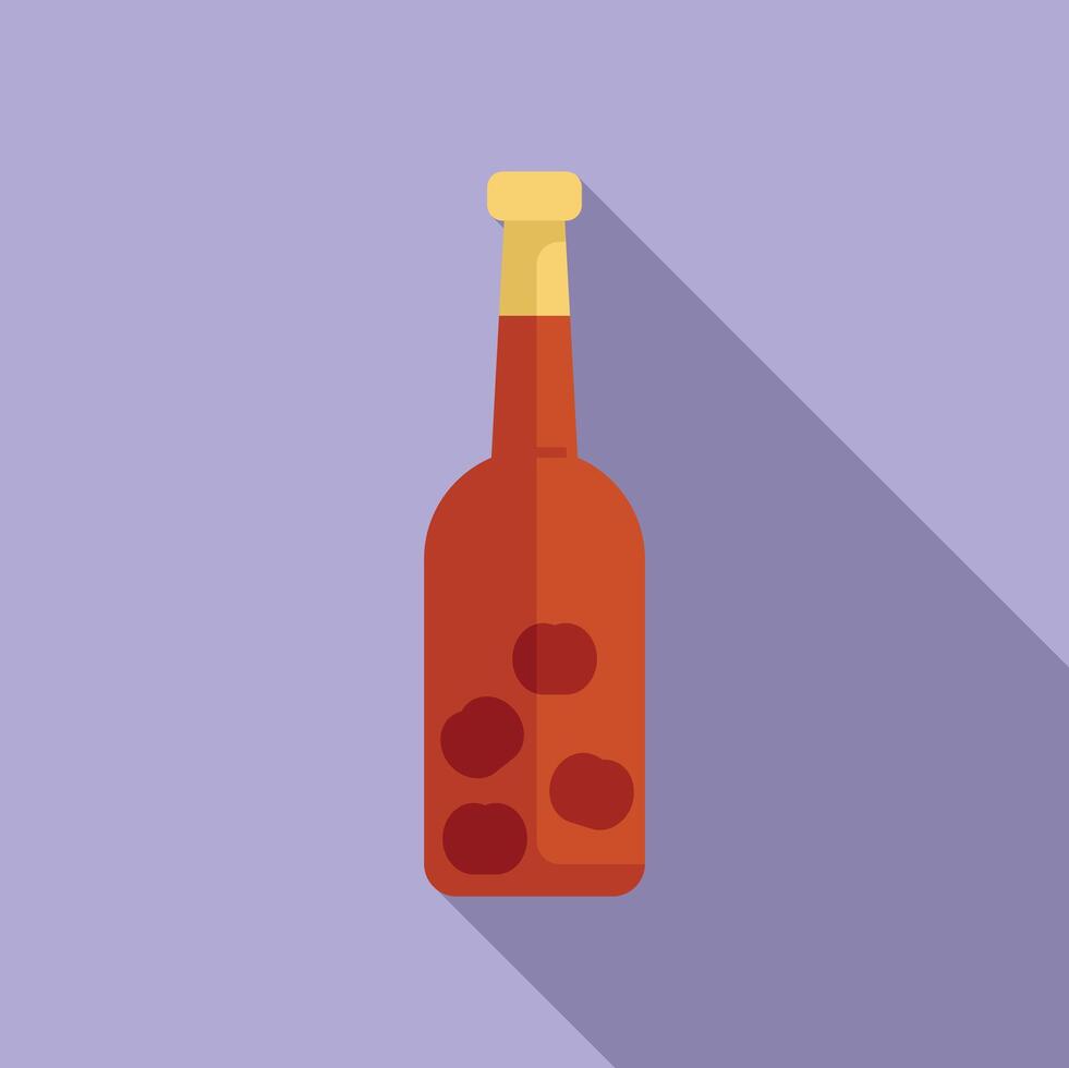 Glass bottle containing whole peeled tomatoes with long shadow vector