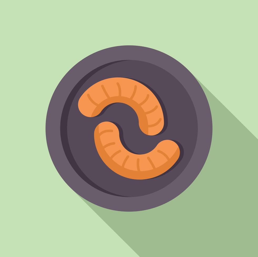 Two grilled chorizo sausages on a plate vector