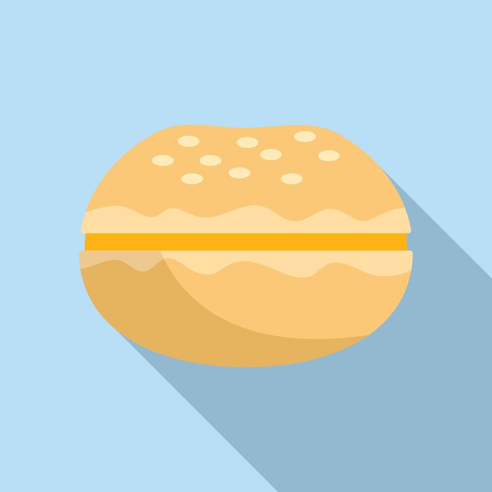 Burger bun cut in half with cheese showing vector