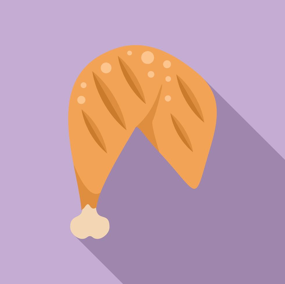 Grilled chicken leg quarter icon showing poultry and dinner vector