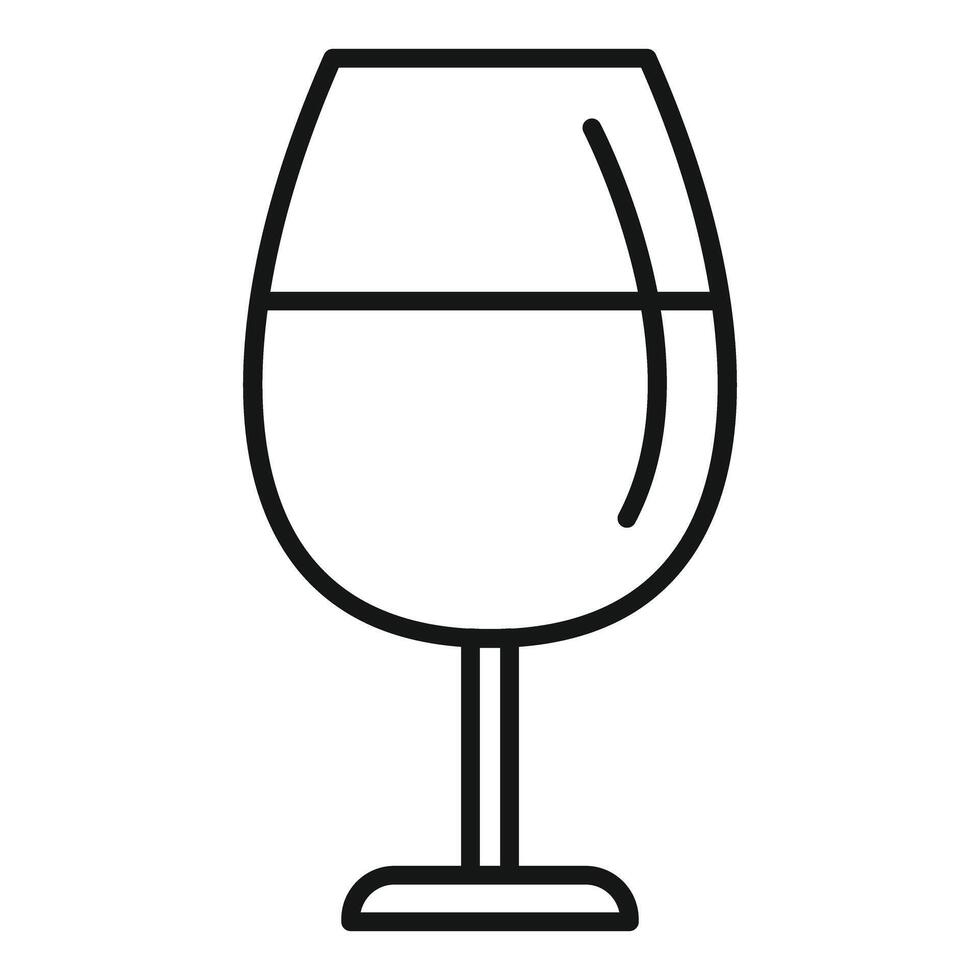 Wineglass with wine line icon, alcohol drink symbol vector