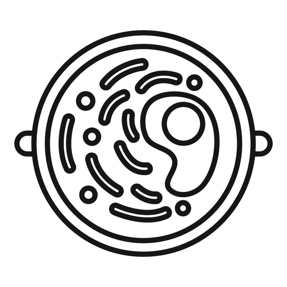 Petri dish with bacteria and cells growing in it line icon vector