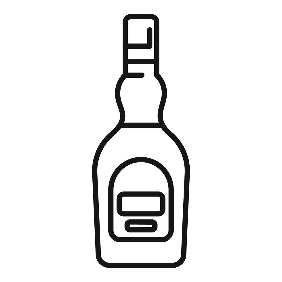 Bottle of liquor is being presented with blank label for mockup vector