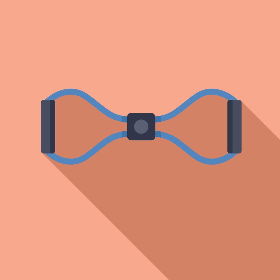 Blue resistance band lying on a peach background vector