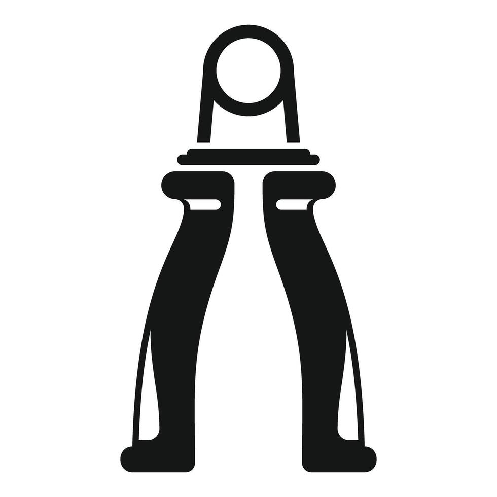 Hand grip exerciser improving forearm strength icon vector