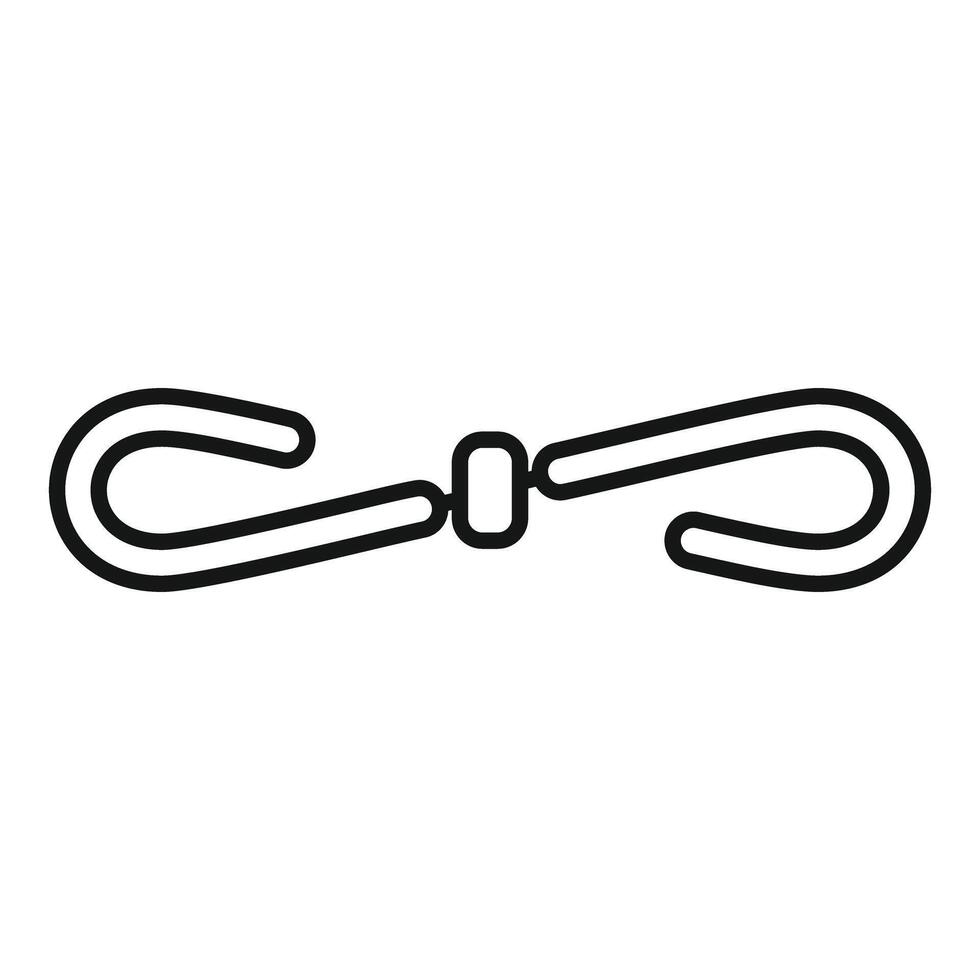 Double hook clasp fastener holding two parts together vector