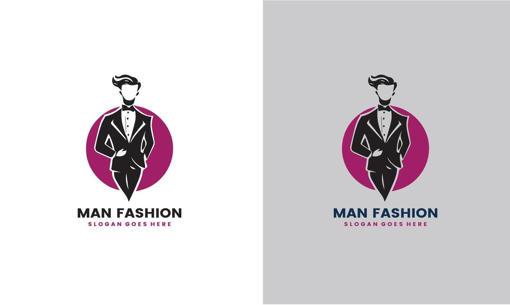Tuxedo Suit Men Fashion Tailor Clothing Vintage Classic Logo Design Pro . vector