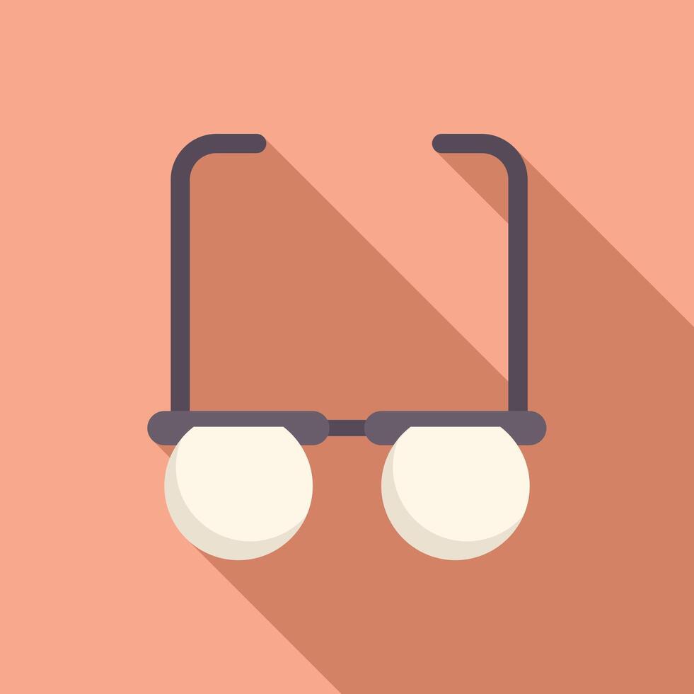 Round frame eyeglasses resting on a pink background vector
