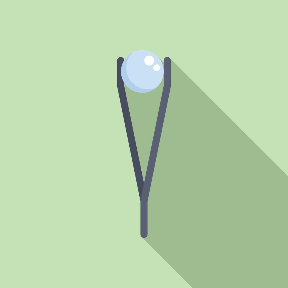 Tweezers holding a pearl for jewelry making vector
