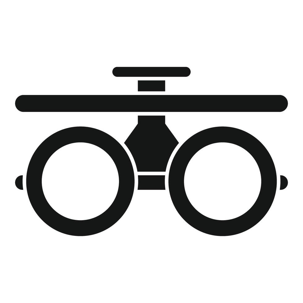 Trial frame being used for eyesight examination vector