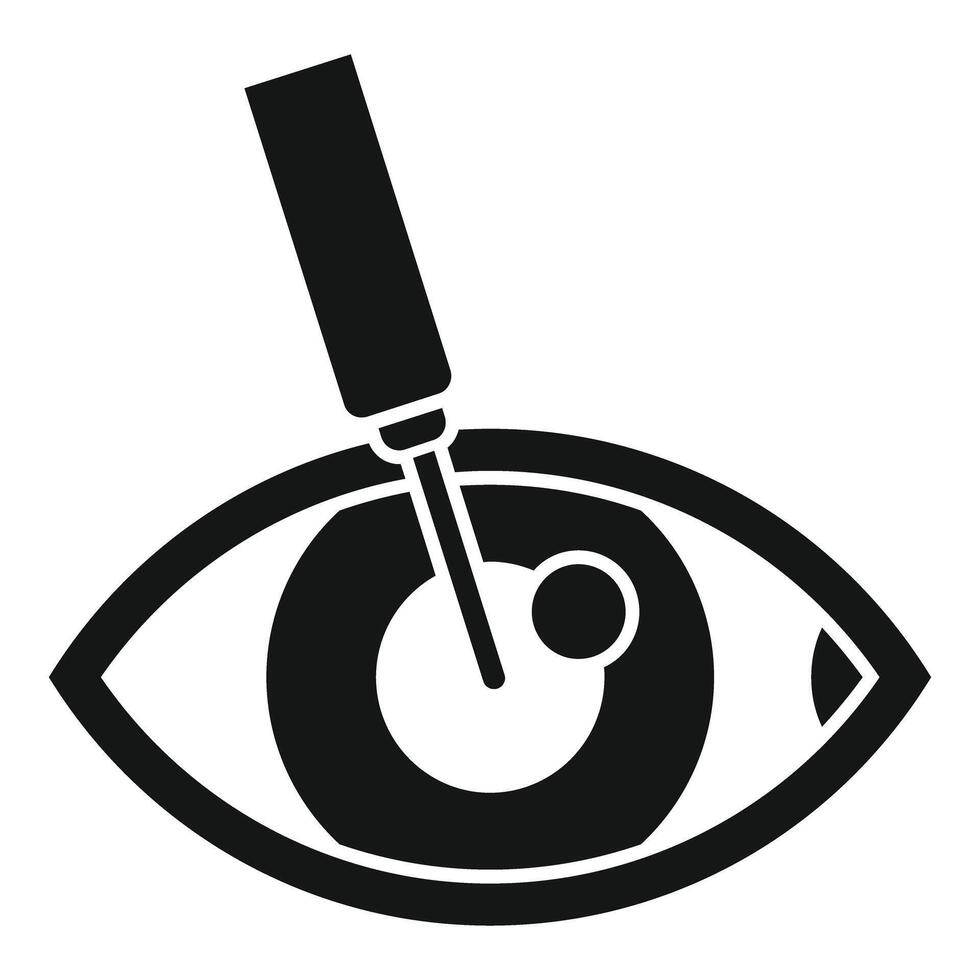 Ophthalmologist treating patient eye with laser surgery tool vector